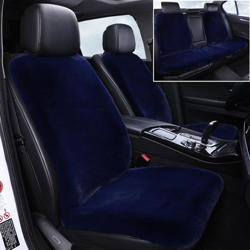 Winter Rabbit Fur Wool Heated Car Seat Cushion - Non-slip, Warm, for Single Seat with Small Waist Support