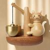 Bell For Door Opening Magnetic Fishing Cat Door Chime Playful Fishing Cat Wind Chime Magnetically-Attached Wood Doorbell Home