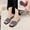 Fashion 2025 Summer New Women Sandals Platform Slip-On Sexy Party Shoes Women Open Toe Rhinestones High Heels Sandals Sandalias De Mujer