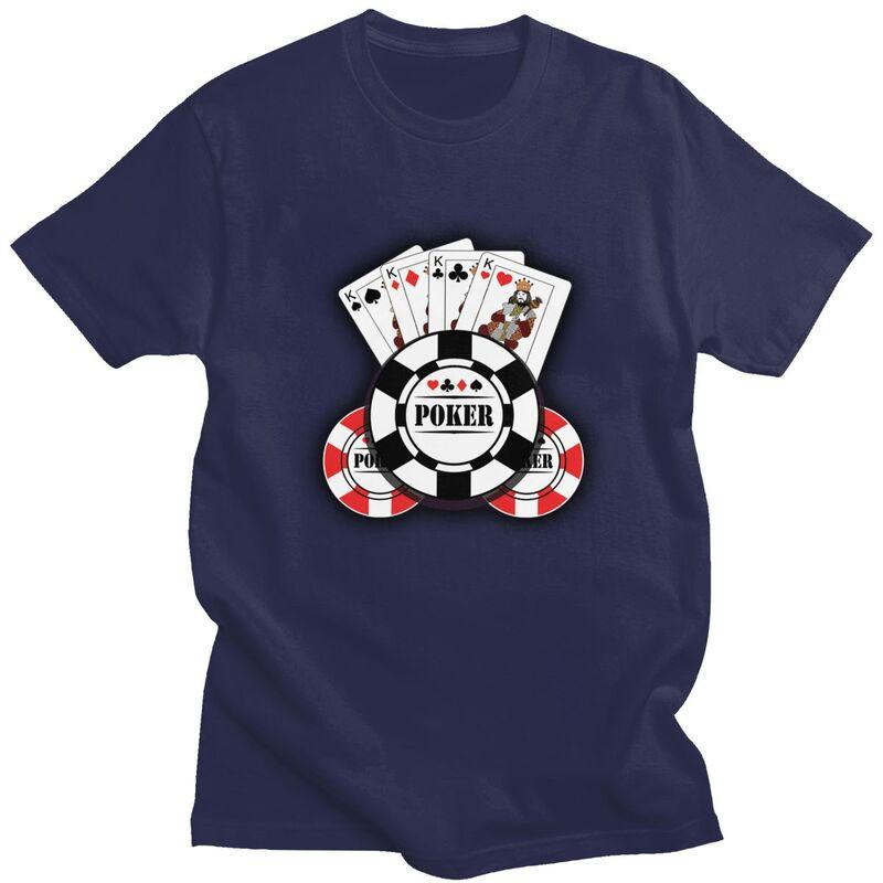 Custom Poker King T Shirts for Men Pure Cotton Tees Tshirts Short Sleeve Fashion Tshirt Clothing