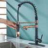 Black and Rose Gold Pull-Down Kitchen Faucet