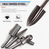 6-Piece High-Speed Steel Rotary File Set for Woodworking, Wood Carving, Root Carving, and Metal Grinding - Milling Cutter Tools