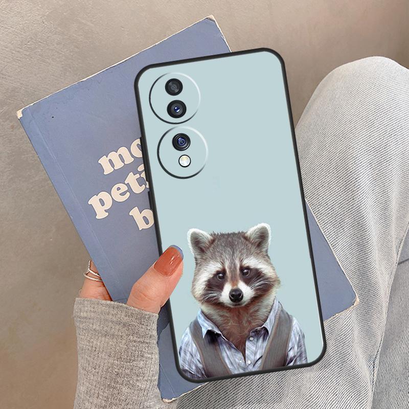 Cartoon Raccoon Case For Honor Magic 8 5 6 7 Pro Cover For Honor 400 200 Lite 50 70 90 X8a X8b X9a X9b X9c