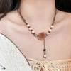 Butterfly Necklace Niche Antique High-end Long Woven Sweater Chain Maillard Collarbone Chain