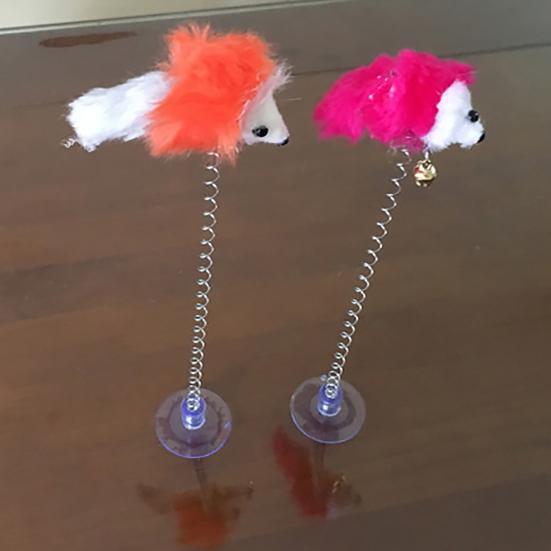 Cat Toy Cat-friendly Design Soft Feather Mouse Imitation Spring Toy for Home