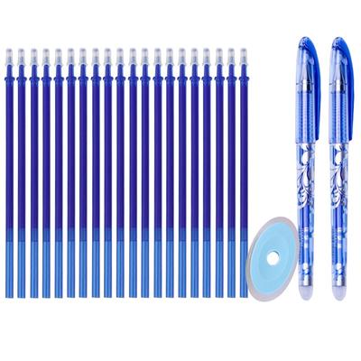 23Pcs/Set Erasable Gel Pen Refills Rod 0.5mm Blue Black Ink Washable Handle Magic Erasable Pen for School Office Stationery