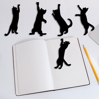 1 Pz/5 Pz Segnalibro in Metallo Gatto Gatto Nero Segnapagina Animale