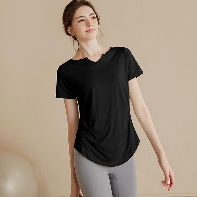 

Женский быстросохнущий топ с коротким рукавом свободного кроя для йоги и бега больших размеров 2025 M