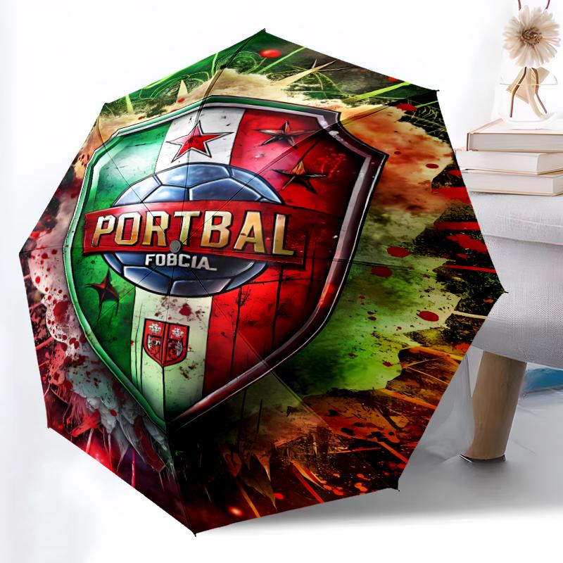 Printed Portugal Football team Folding Umbrella,Outdoor,Leisure,And Travel Umbrella,Durable Umbrella Fabric,Birthday And Holiday Gift