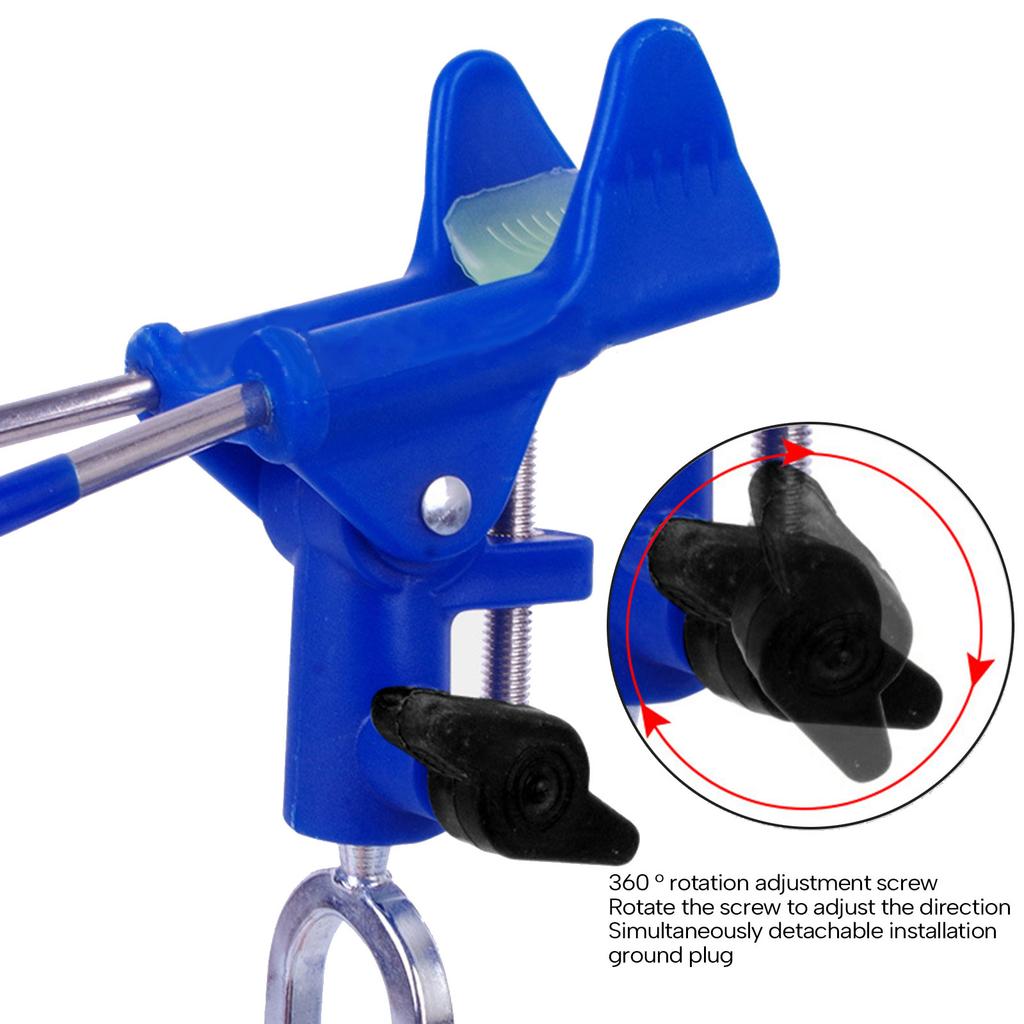 Adjustable Fishing Rod Holder Stable Fishing Rod Stand Bracket Convenient Poles Holder Insert Ground Metal Stand