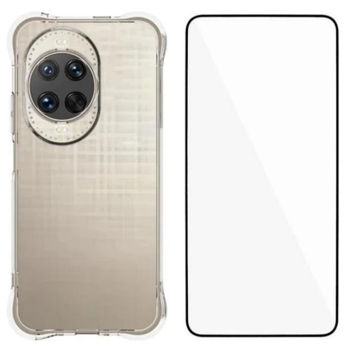 

Для Huawei nova 14 Ultra 5G Чехол WANLONFENG Серии WL 2.0 мм ТПУ Чехол для телефона с защитной пленкой из закаленного стекла Transparent