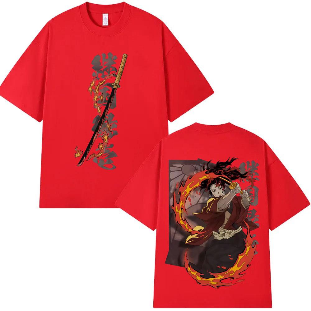 Anime Demon Slayer Tsugikuni Yoriichi Graphic T Shirt Men Women Clothing Fashion Oversized Tshirt Male Casual Cotton Tshirts