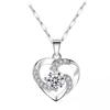 Pt950 White Gold Eternal Heart Pendant Necklace - Women's Fashion Clavicle Chain