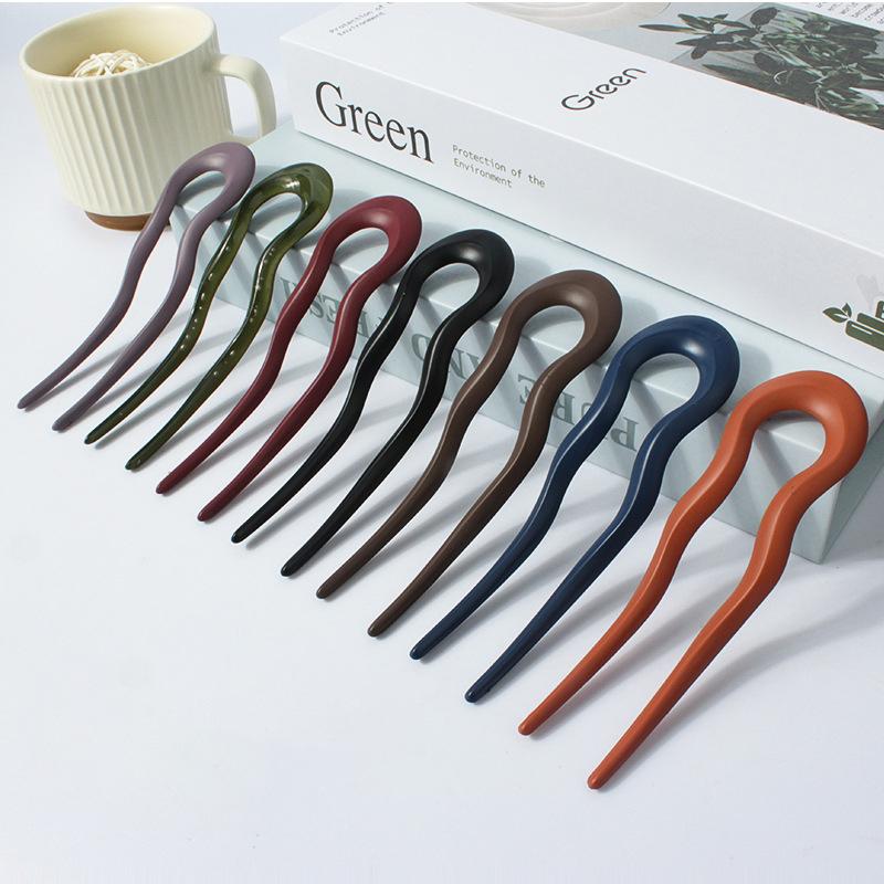 New Simple Matte Wave U-shaped Solid Color Hairpin Women Versatile Elegant Pan Hair Clip for Girl Hair Accessories