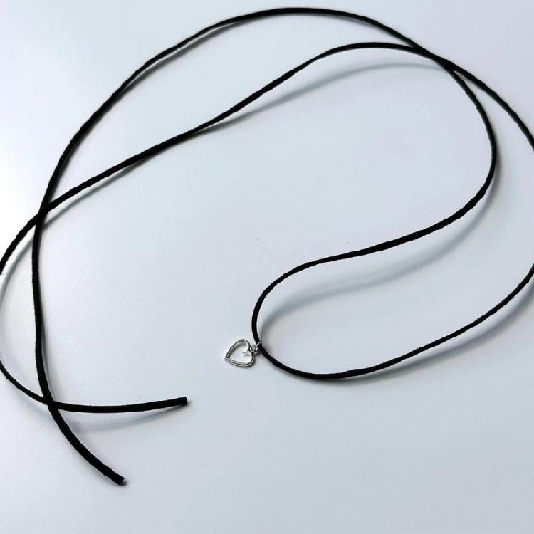 Minimalist Hollow Out Flower Necklace Long Rope Chain Sexy Rock Handmade Heart