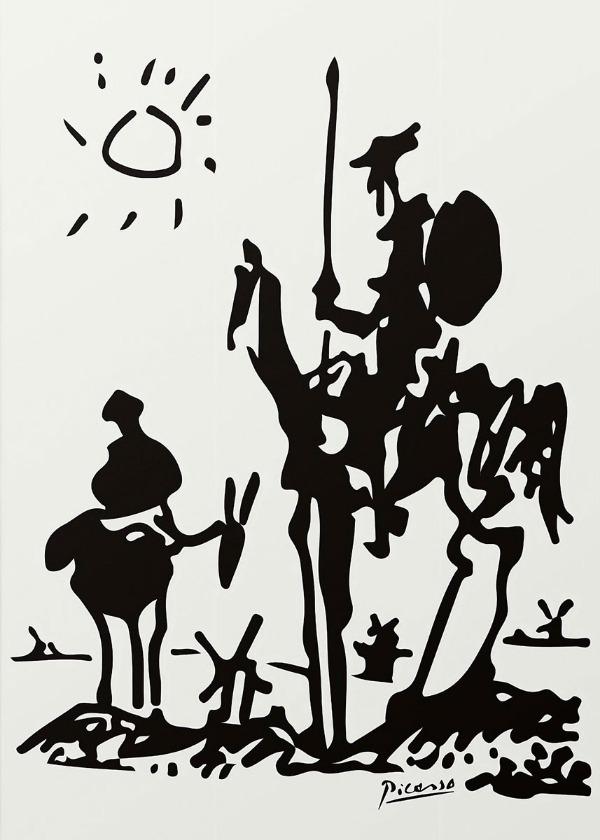 Picasso Kiss Art Bullfight Square Don Quixote Museum Exhibition Poster Wall Hanging Pablo Home Decor Accessories Canvas Painting