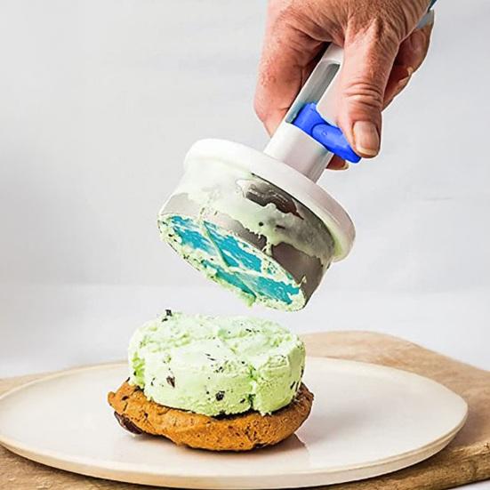 Yousheng Ice Cream Sandwich Maker Ice Cream Scoop Stainless Steel Cutting Tool Cylinder Sandwich Ice Cream Scoop Serving Dessert Maker Kitchen