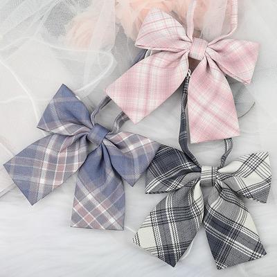 Jk Japanese Plaid Korean Version Of Collar Flower Graduate Female Collar Flower College Wind Streamer Jk Bow Shirt Accessories Sailor Suit