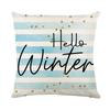 Christmas Pillow Cover Linen Printed Blue Stripe Home Sofa Cushion Cover Pillow Cover