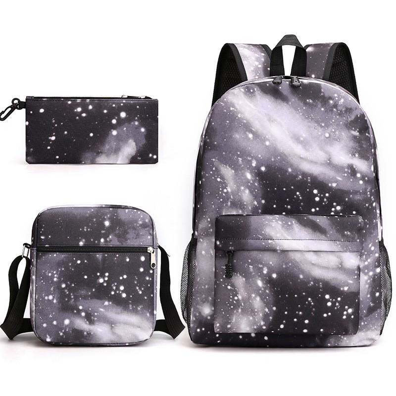 Kids School Backpack Set Grades 3-12 3-Piece Oxford Fabric Bookbag With Padded Curved Straps 20-35L Capacity 14-inch Laptop