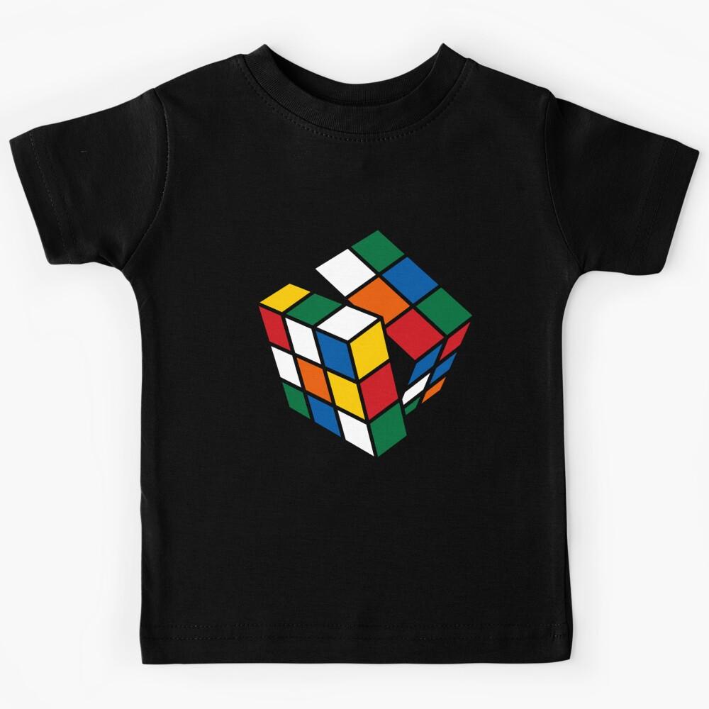 Rubik_s Cube - Cuber Solving - Cubing Habit    Kids T-Shirt 160