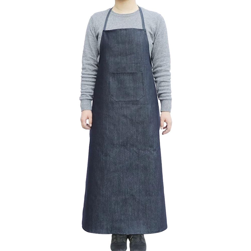 Fashion Unisex Cowboy Apron Wear-resistant With 1 Pockets Kitchen Apron Thickened Waiter Apron