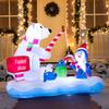 JOYFY 6 FT Long Christmas Inflatable Penguin & Polar Bear Decoration,Blow Up Yard Decoration for Christmas Party Decorations
