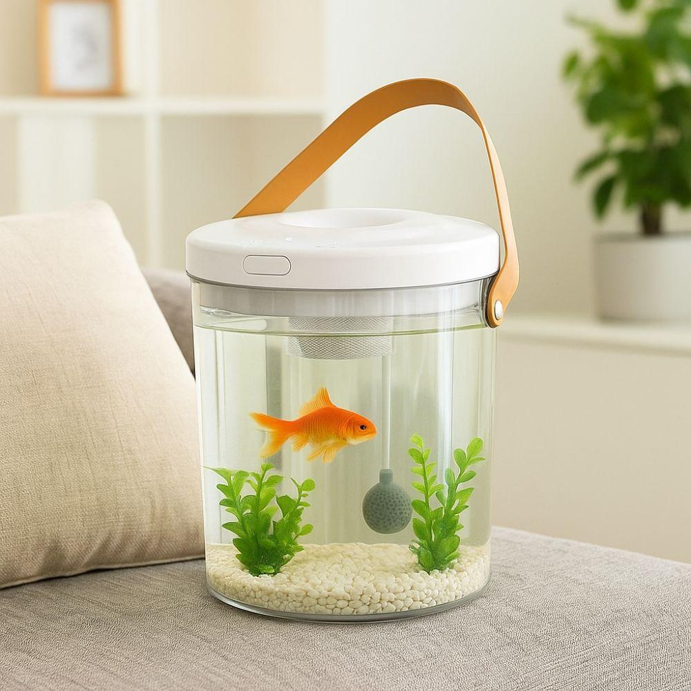 PC Plastic Breeding Aquarium Transparent Handheld Fish Tank Ecological Fish Tank  Educational Toy