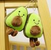 Adorable Cartoon Avocado Plush Toy Keychain Soft Crystal Velvet Stuffed Doll