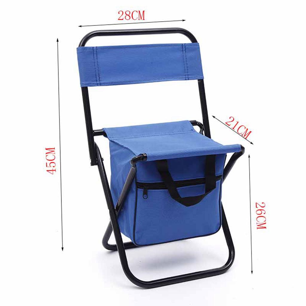 Camping Folding Chair Folding Bag Chair Folding Chair Outdoor Camping Portable Folding Back Chair Fishing Leisure Chair with Bag