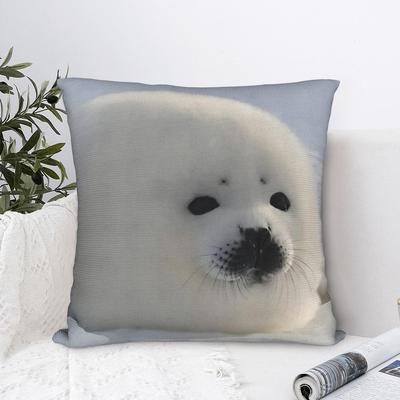 Seal Sea Cute White Pillowcase Polyester Cushion Cover Decoration  Pillow Case Cover Home Zippered 40X40cm