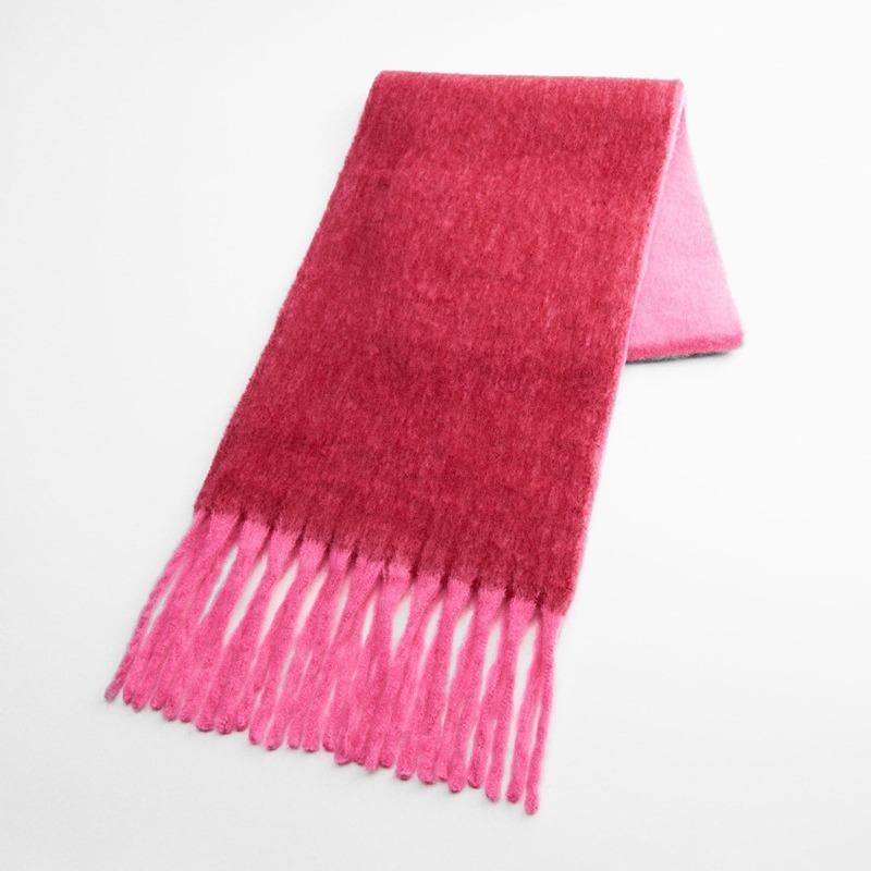 Autumn and Winter New Imitation Cashmere Gradient Color Matching Scarf Women's Mohair Thickened Warm Scarf Shawl