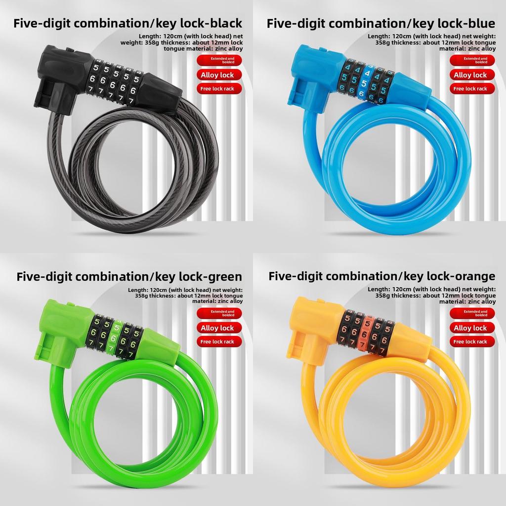 Bicycle Lock With Code Key Locking System For Mountain And Road Cycling Security