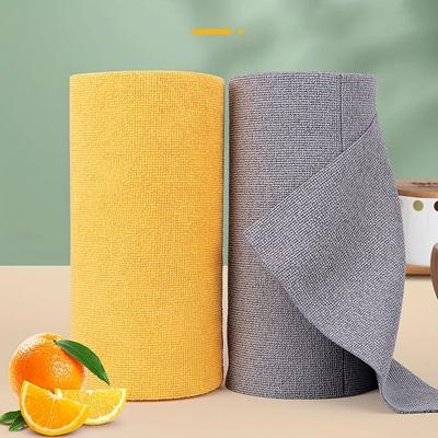 1 Rolle(12 Stück) 25 x 25 cm Einweg-Geschirrtuch, Mikrofaser-Handtuchrolle, Reinigungstuch zum Abreißen, wiederverwendbares, waschbares Mikrofasertuch