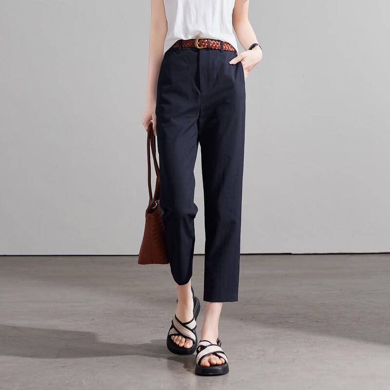 SOFSIL Women s Cotton Linen Blend Slim Cropped Pants 31/XXXL