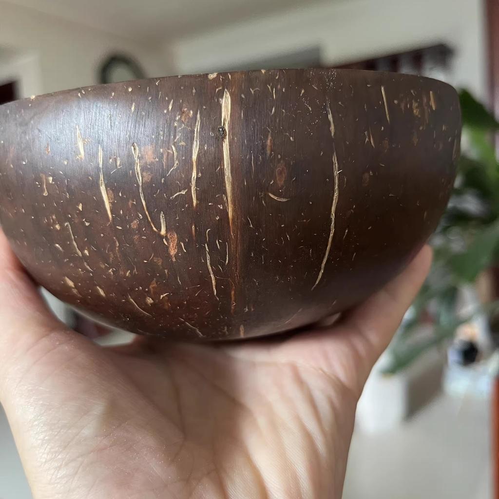 Coconut shell bowl, natural, Hainan, creative, Vietnamese old coconut shell bowl spoon set, dried fruit candle bowl