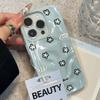 Glossy Water Ripple Flower Protective Phone Case For iPhone 17 Air 16 15 13 12 11 Pro Max Pro Plus Shockproof Funda Cover
