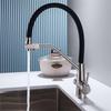 304 Stainless Steel Drinking Filtered Water Kitchen Faucet Dual Handle Hot & Cold Water Mixer Kitchen Sink Tap Crane Black