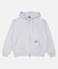 Manhattan Records Mr Line Logo Zip Up Hoodie - Light Gray