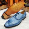 Fashion Italian Style Genuine Leather Mens Brogues Dress Shoes Handmade Comfortable Wedding Party Shoes for Men Size 46 Autumn 2025