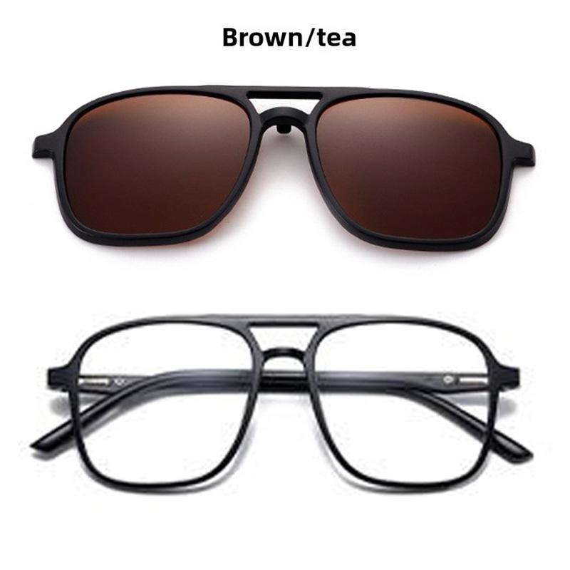 Fashion Optical Spectacle Frame Men Women Myopia With 5 Clip On Sunglasses Magnetic Glasses For Male Eyeglasses