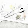 4Pcs Imitation Wooden Handle Cutlery Set Stainless Steel Dinnerware Tableware Knife Fork Spoon Silverware Party Kitchen Flatware