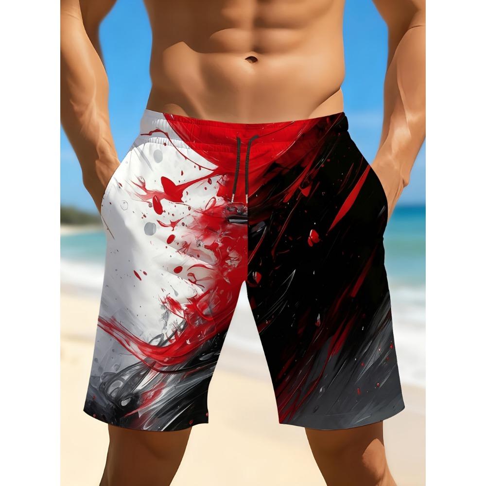 2026 Men's Summer Beach Shorts 3D Printed Lightning Pattern Casual Shorts Pants Swimming Trunks Hawaiian Vacation Mens Clothes