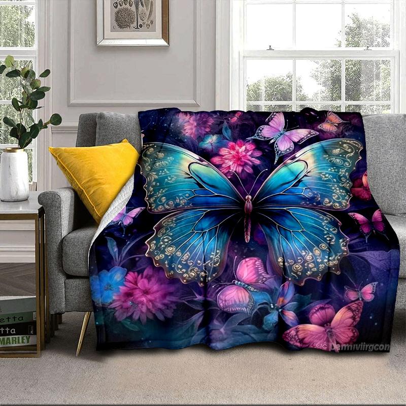 Electric Butterfly Dance Blanket Flannel Blanket Throw Blanket Sofa Cover Blanket Soft Premium Blanket Picnic Blanket Tv Blanket Gifts