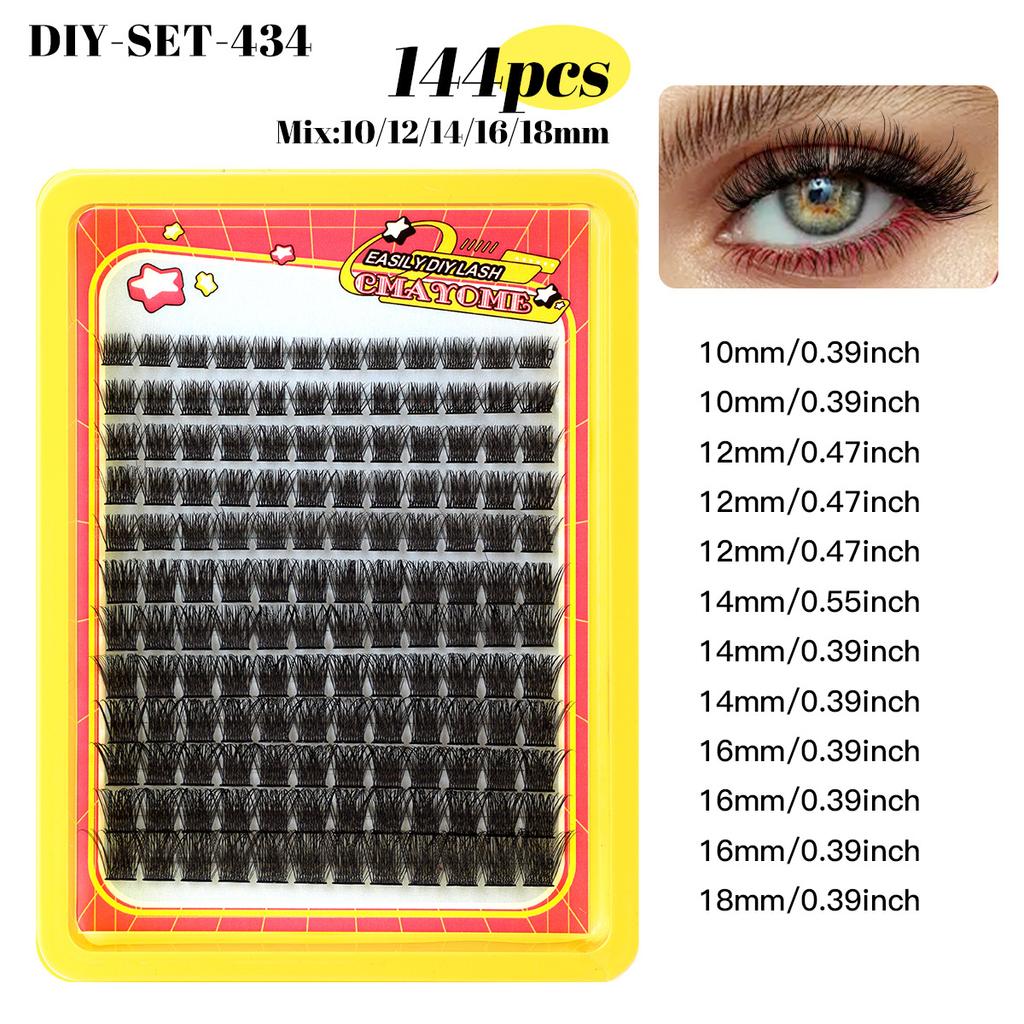 Natural Thick C-Song Single Cluster False Eyelashes 10-18Mmdiy Segmented Multi-Hair Eyelashes