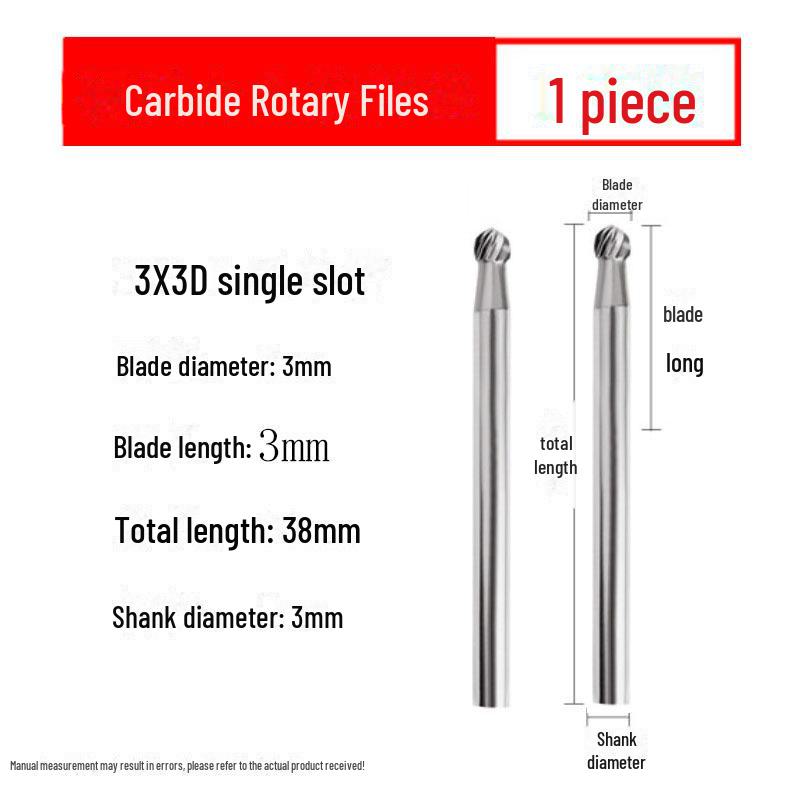 3mmX6 Tungsten Steel Carbide Rotary File for Electric Grinding - Small Metal Grinding Head