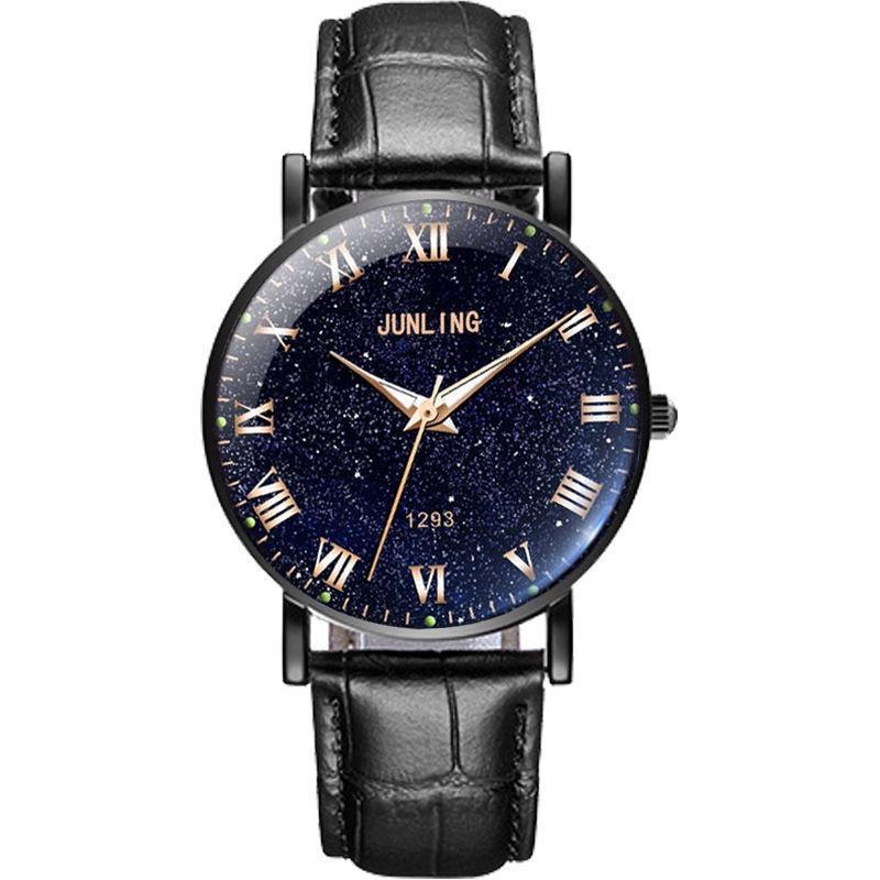 Fashionable Teenage Quartz Watch With Thin Design And Starry Night Glow Model 8083