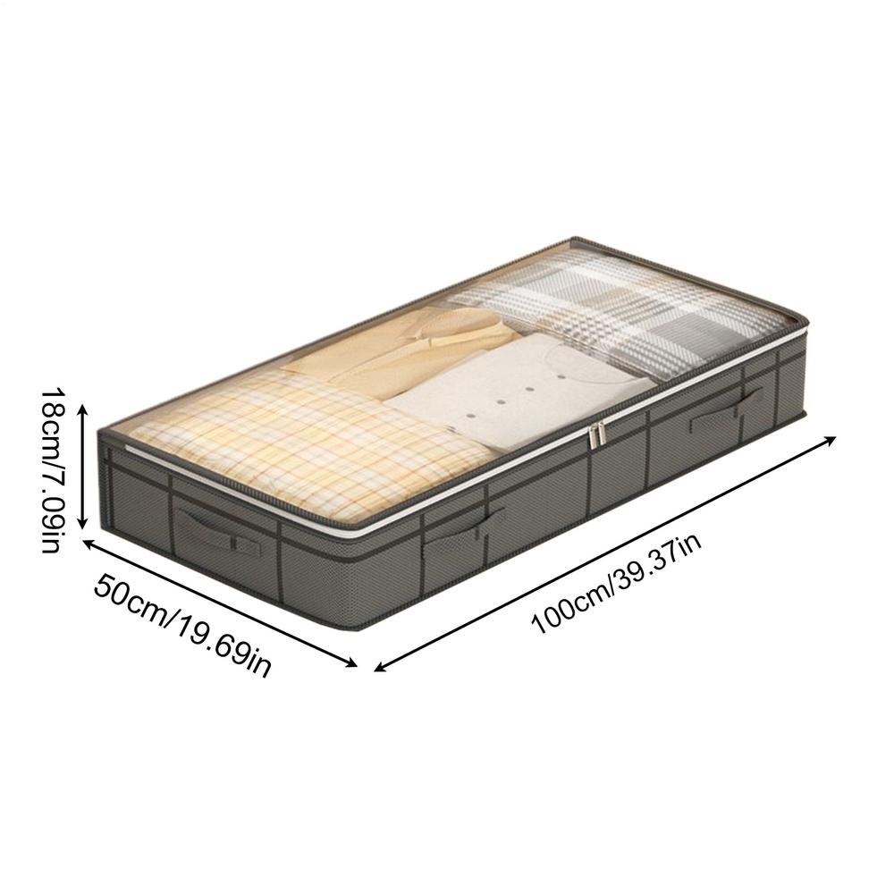 

90L Large Clothes Storage Bag Under Bed Foldable Quilt Clothing Storage Containers Doggy Bag Bedroom Dormitory Organizer Bag сірий колір