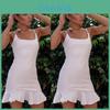 Elegant Women Fashion Mini Pleated Sling Dress Skirt Sleeveless Cocktail Dress