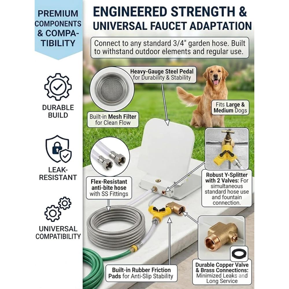 Dog Paw Print Sensor Sprinkler, Outdoor Dog Paw Print Sensor Water Fountain, Heavy-duty Metal Pet Water Fountain, Suitable for Patios.